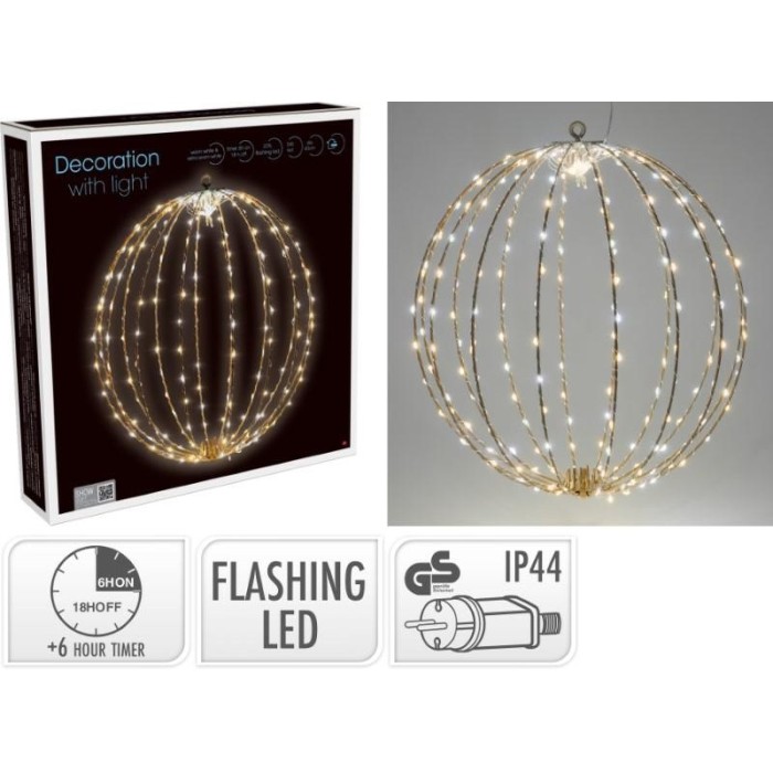 SFERA METALLO ORO 240 LED D.40